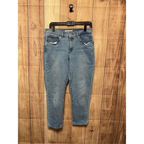 Levis size 30 blue classic crop jeans denim womens pants - Picture 1 of 6